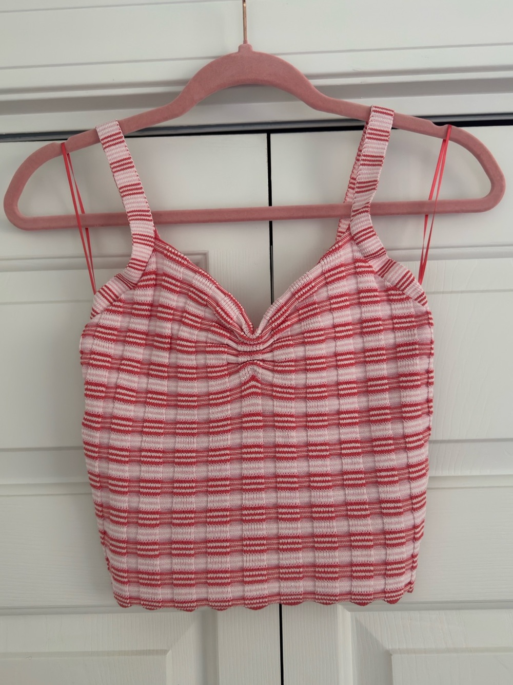 miss love Women’s Pink Striped Knit Tank Top